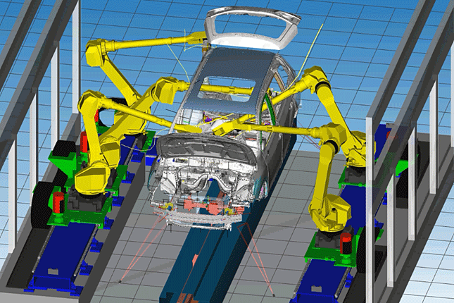 Combining this with a rotary gun increases the operating efficiency, allowing robots to be placed very closely together